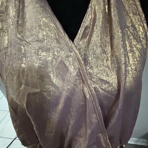 Shimmering Gold and rose Romper